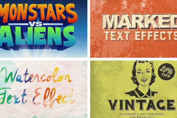 200+ Adobe Photoshop Text Effects